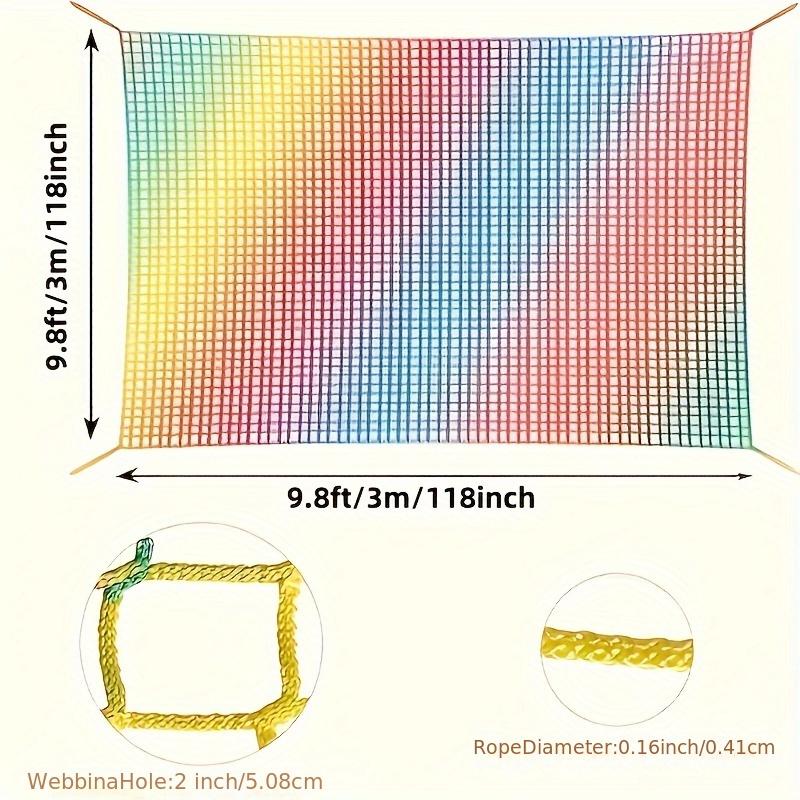 Double-Layer Playground Safety Net Durable Nylon Mesh Vibrant Color Easy Installation for Tree House Backyard Climbing Cargo