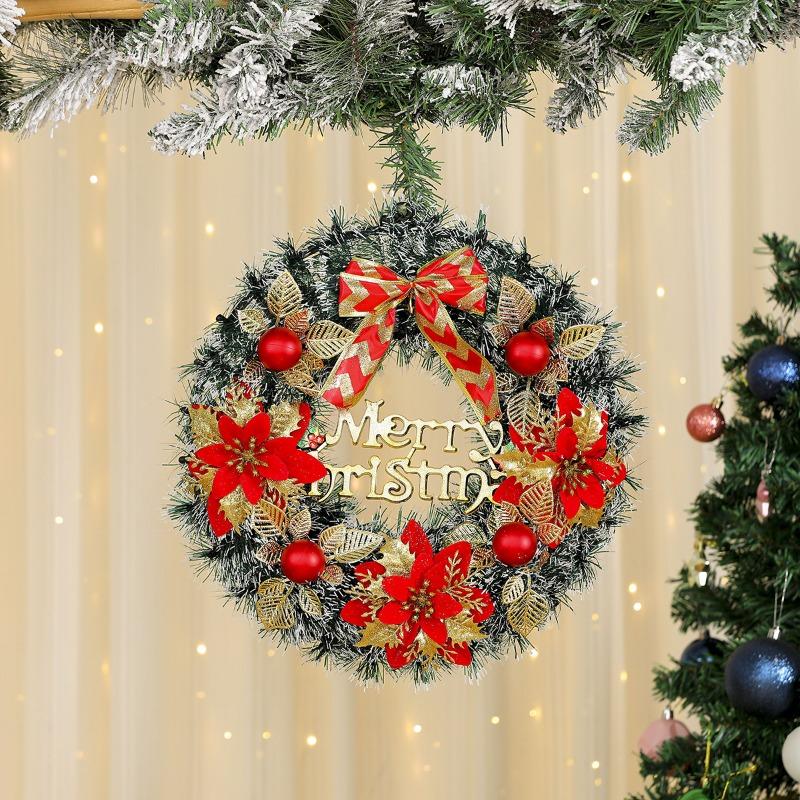 Weihnachtsdekorationen, Kränze, Weihnachtsguirlande, Hoteldekorationen, Türhänger, Kiefernnadeln, Ornamente