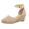 Women Buckle  Strap Sandals Wedges Sandals Summer Weaving Breathable Shoes