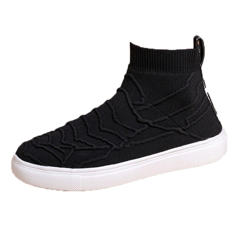 A55 Men's Women's High Top Fly Woven Shoes Socks Sets Foot Mesh Fabric Fashionable Board Sports Leisure Plus Size Trendy