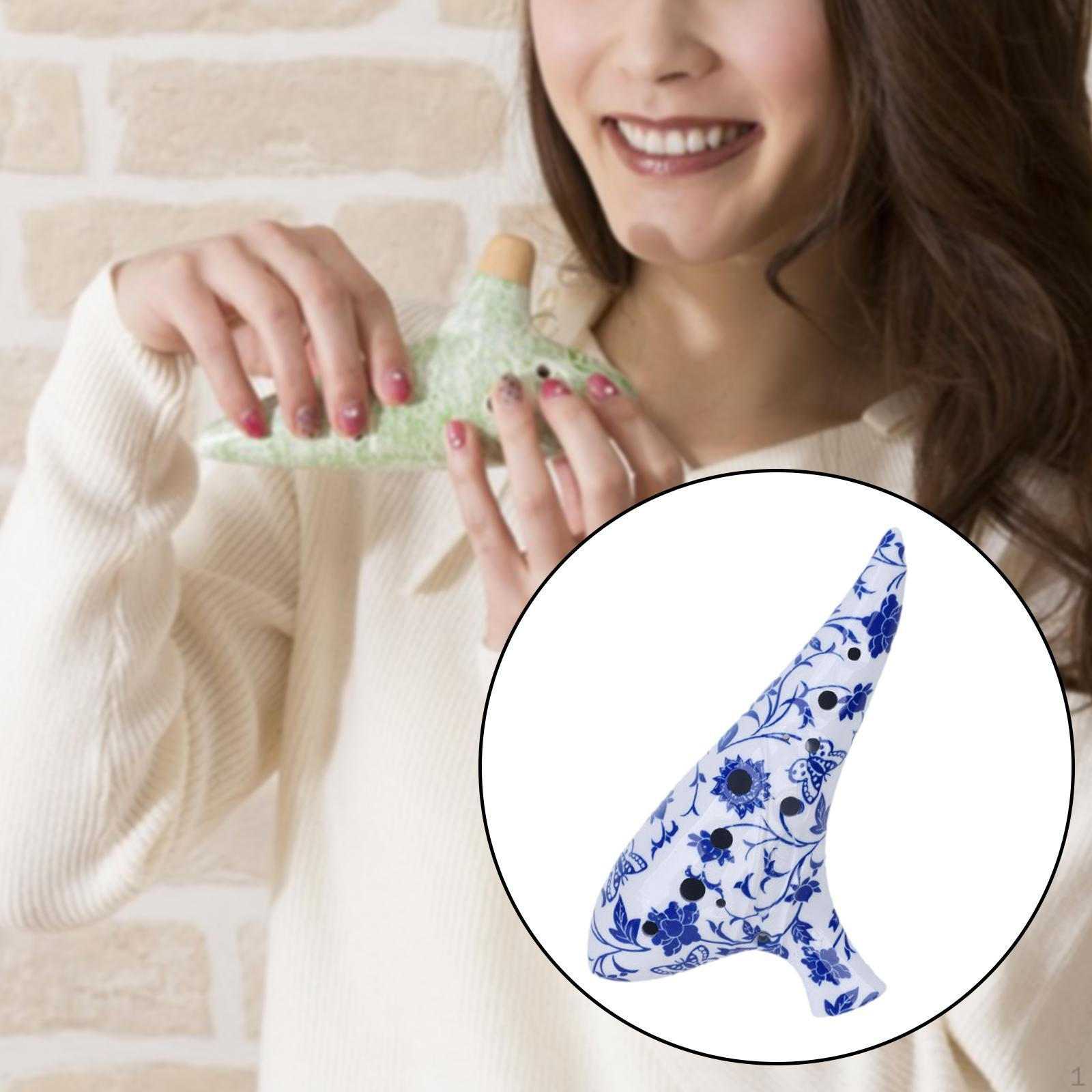

12 Hole Ocarina Alto Stylish Accessories Lightweight Musical Instrument Professional Gift for Adults синій