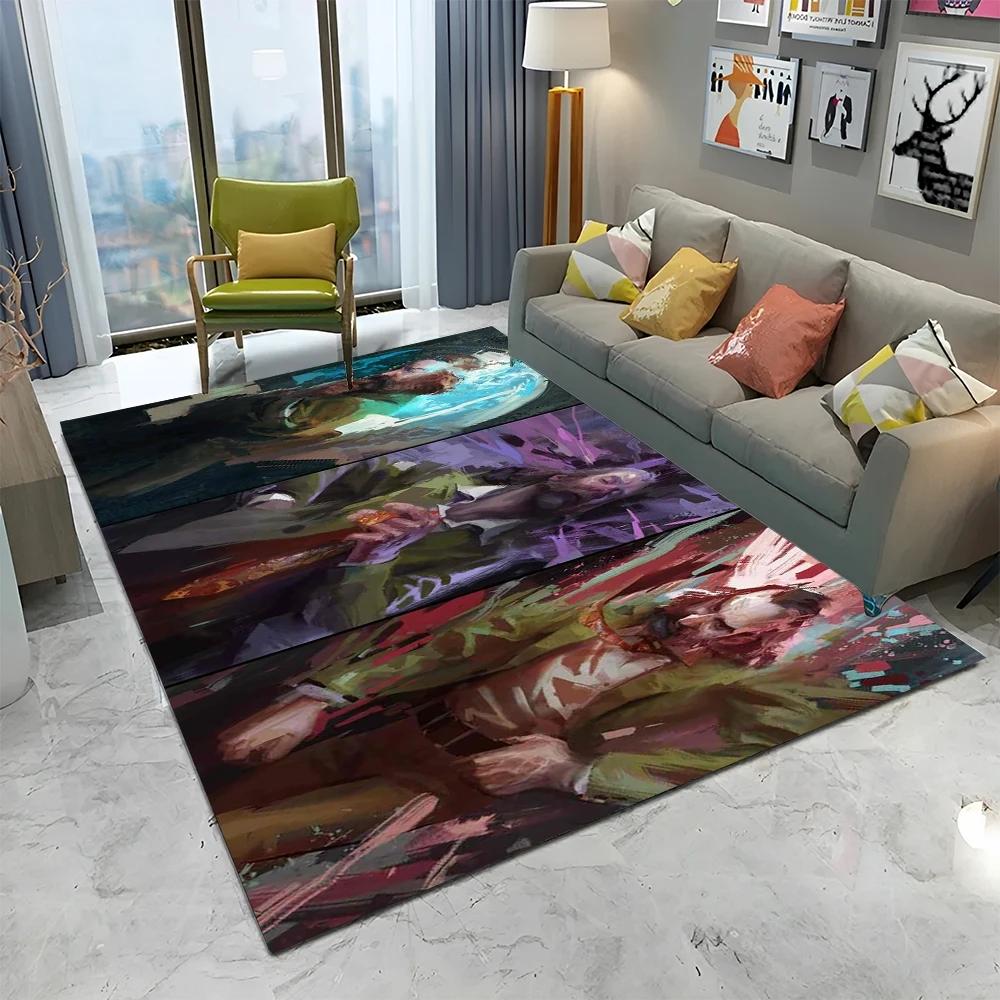 Disco Elysium Game Gamer Cartoon Carpet Rug for Home Living Room Bedroom Sofa Doormat Decor,kid Play Area Rug Non-slip Floor Mat