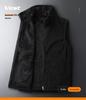 Men's Plus Size Fleece-Lined Vest with Stand-Up Collar - Autumn/Winter Style