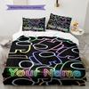 Among Us Custom Name Pattern Bedding,Quilt Set Quilt Cover Pillowcase Home Birthday Gift(1 * Duvet Cover + 2 * Pillowcase, Without Core)