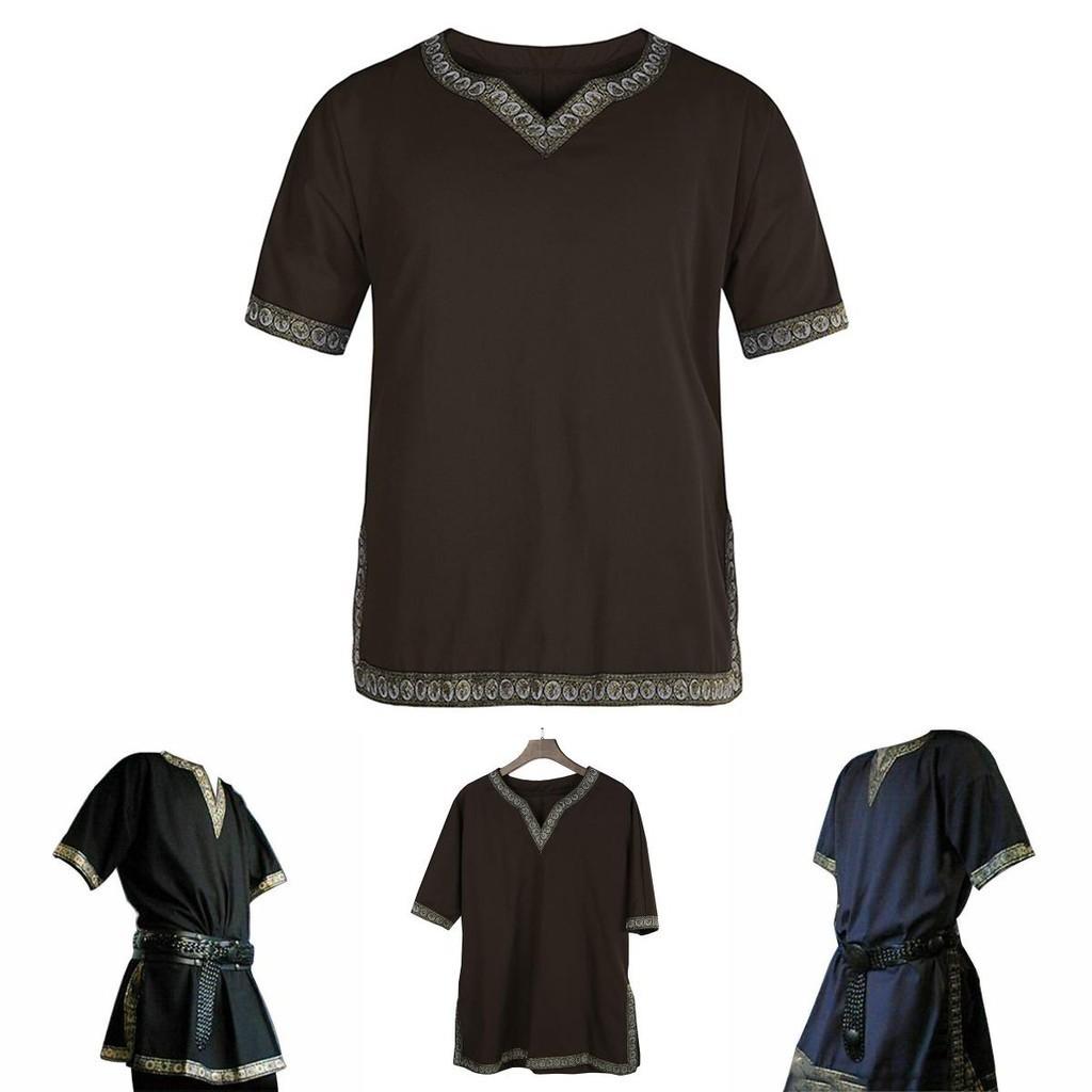 Stylish V-neck Medieval Tunic Top Shirt For Men Perfect For Renaissance Festivals