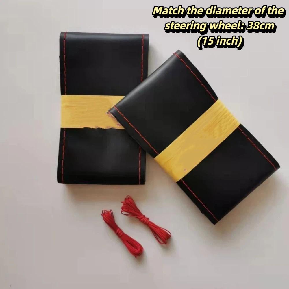 Microfiber Leather Auto Steering Wheel Protector Hand-Stitched Steering Wheel Cover Most Vehicles