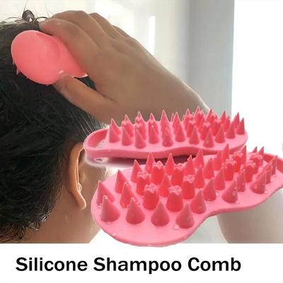 High Temp Resistant Silicone Hair Comb Deep Cleaning and Scalp Massage Brush for Shower and Spa Beauty