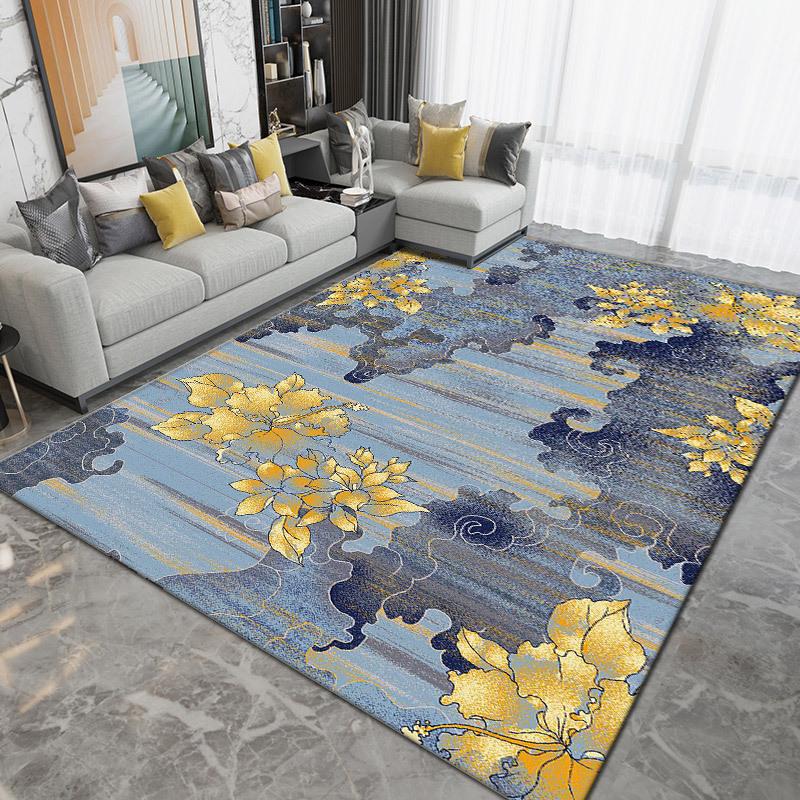 WTEMPO Retro Living Room Carpet  French Medieval Style Sofa Floor Mat Bedroom Bedside Carpet
