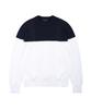 BROOKS BROTHERS Cotton Color Block Crew Neck Cable Sweater (Navy) (Bbwrmm8196Qes)