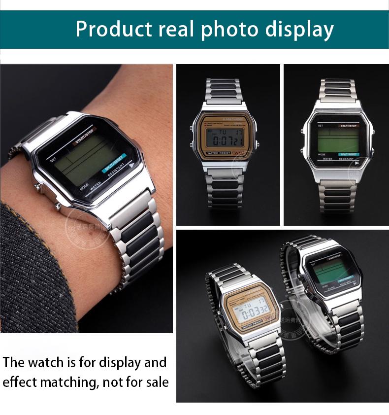 18mm Stainless Steel Strap for CASIO F-91W/A158/A159/A168/169 AE1200A 1300  AQS810 Watchband Ultra-thin Metal Bracelets Belt