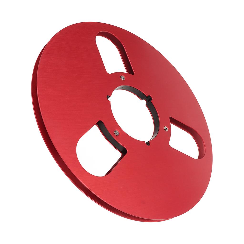 1 4 10.5 Inch Empty Reel 3 Hole Aluminum Alloy Opening Machine Parts Takeup Reel for Nab Reel to Reel Tape Recorder Red