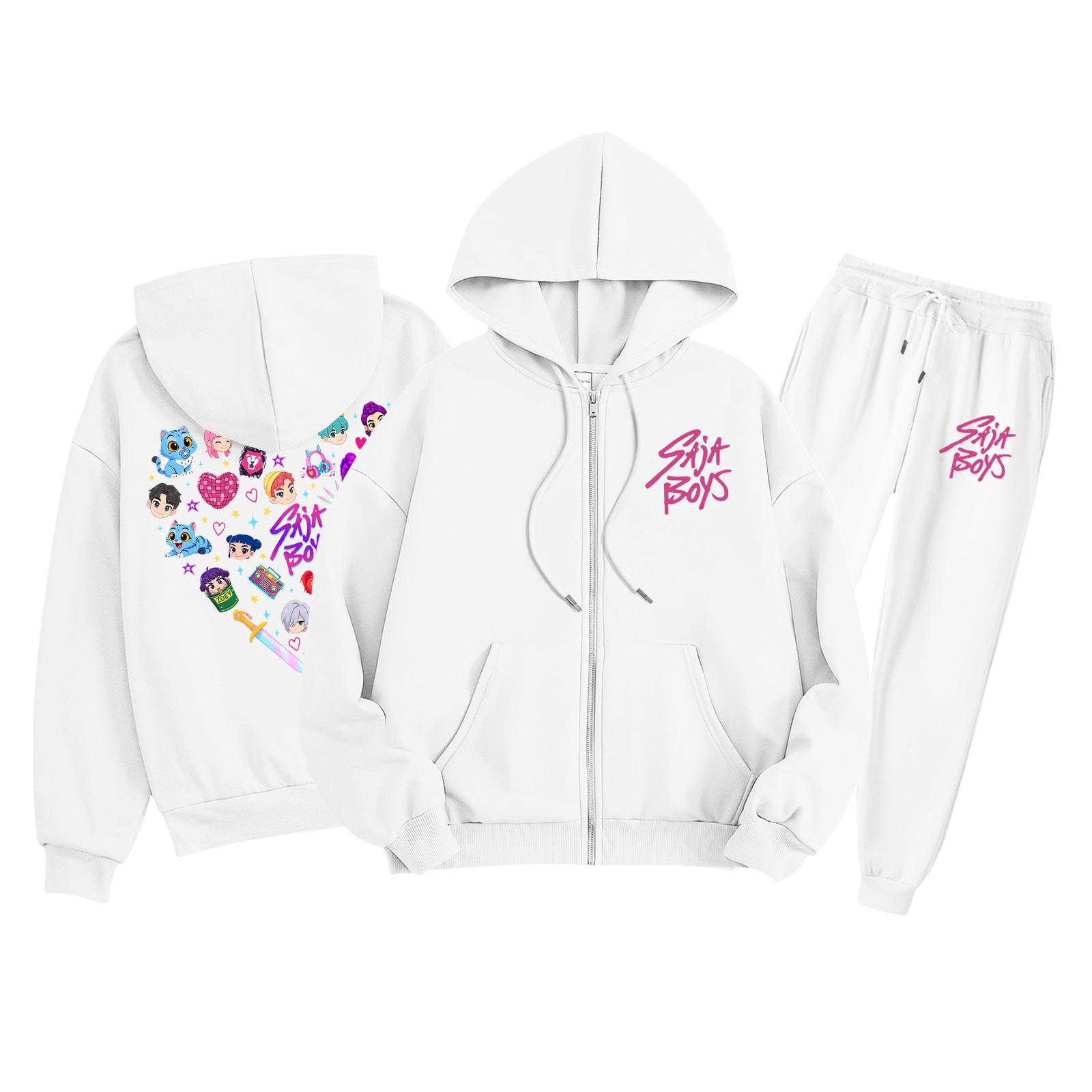 

Детская мода Толстовка с капюшоном на молнии с длинными рукавами и спортивные штаны Однотонный комплект толстовки с карманами 160