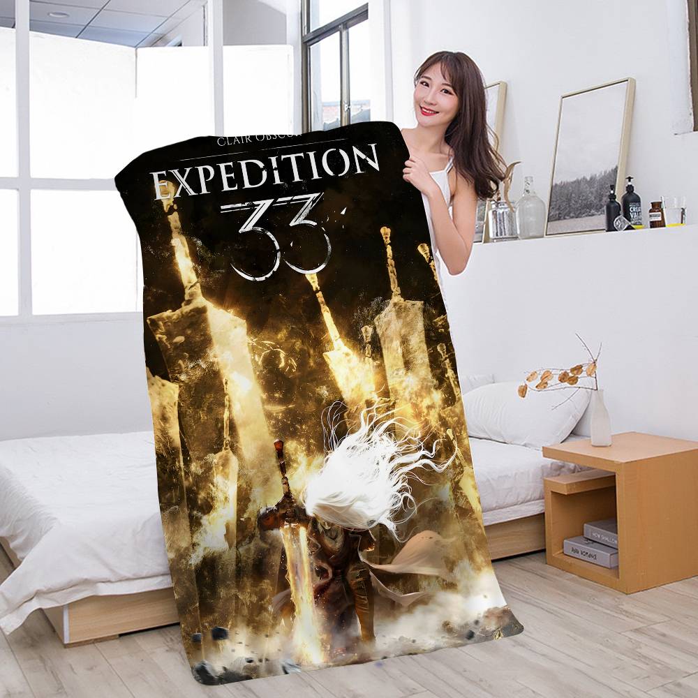 

Clair Obscur Expedition 33 Microfiber Printed Beach Towel Mountain Climbing Yoga Beach Swimming Running Absorbent Soft Towel W30*H60(CM)
