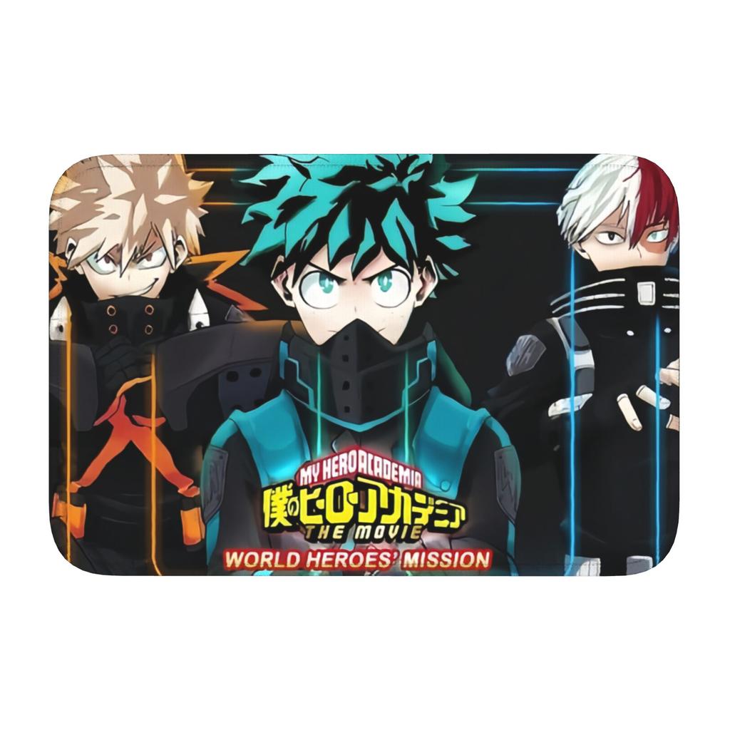 Custom Anime My Hero Academias Japan Manga Doormat Anti-Slip Entrance Kitchen Bath Floor Door Mats Bedroom Balcony Carpet Rug