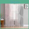 Pink Geometric Triangle Gray Gradient Chiffon Sheer Curtains For Living Room Bedroom Home Decoration Window Voiles Tulle Curtain