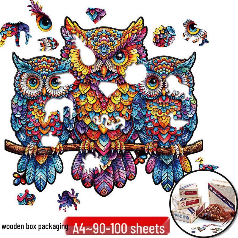 Irregular Animal Dog Penguin Wooden Puzzle in Stock