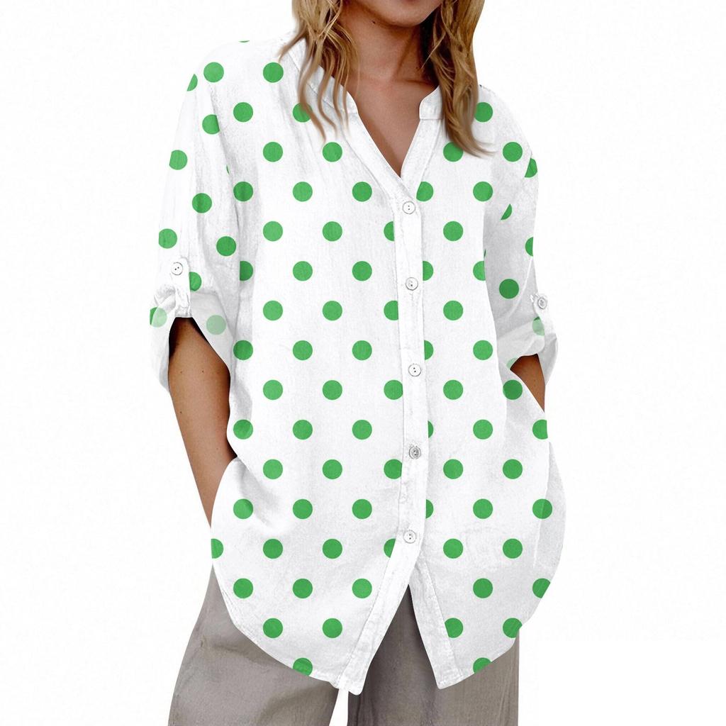 Women's V-neck 3/4 Sleeve Printed Cardigan