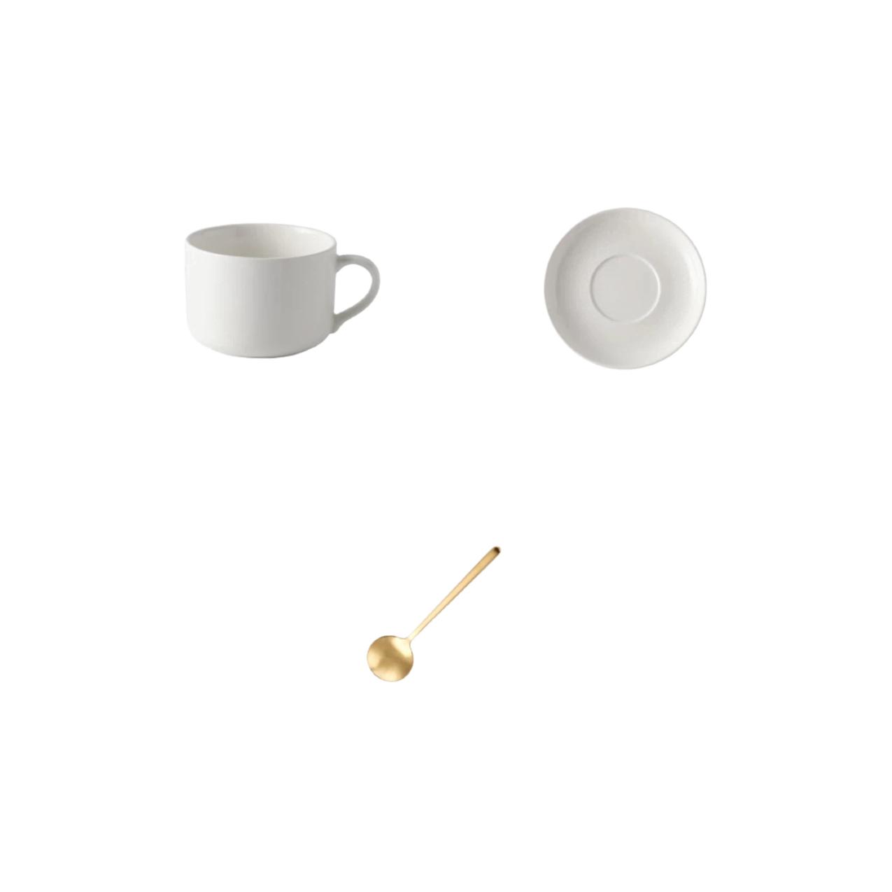 

Youlaifu Ceramic Coffee Mug, European Simple White Latte Art Coffee Cup Set, 220ml Large Capacity Mug білий