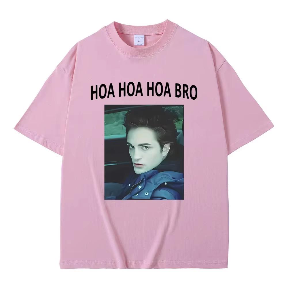 2026 New The Twilight Saga Edward Cullen "Hoa Hoa Hoa Bro" Meme Graphic‑Print Unisex Casual Short‑Sleeve Women And Men T-Shirt