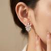 Gentle style mother-of-pearl butterfly bow earrings for women 9 Silver needle earrings offer a light luxury and sophisticated feel, suitable for