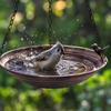 Hanging Bird Feeder and Bath Tray Outdoor Bird Feeding Station Rust-Resistant Durable Garden Water Dispenser for Wild Birds and Backyard Wildlife