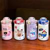 Cartoon Thermal Cup Double Drinking Straw Coffee Cup Portable Student Water Cup  for Students