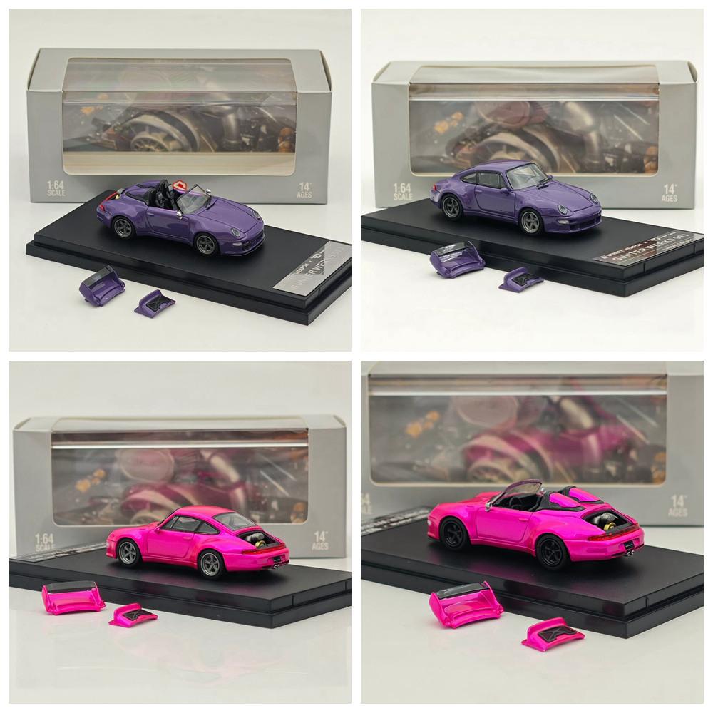 SW 1/64 Scale for Gunther Werks 993 Remastered Openable Hood Diecast Model Car Miniature Collection Toy Vehicle Models