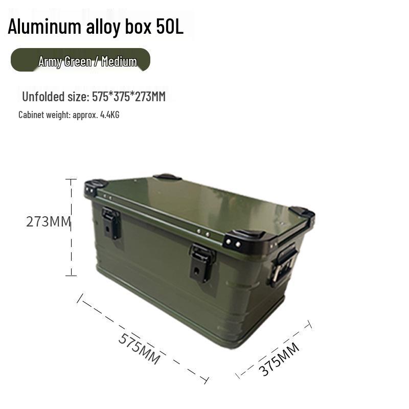 Black Aluminum Camping & Storage Box for Home, Outdoor, & Car Trunk