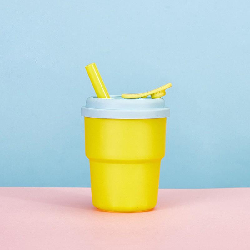 

Кружка для кофе 400 мл с крышкой, соломинкой, силиконовая, для холодных напитков, сока, молока, чая, герметичная, бутылка для питьевой воды, портативная дорожная кружка