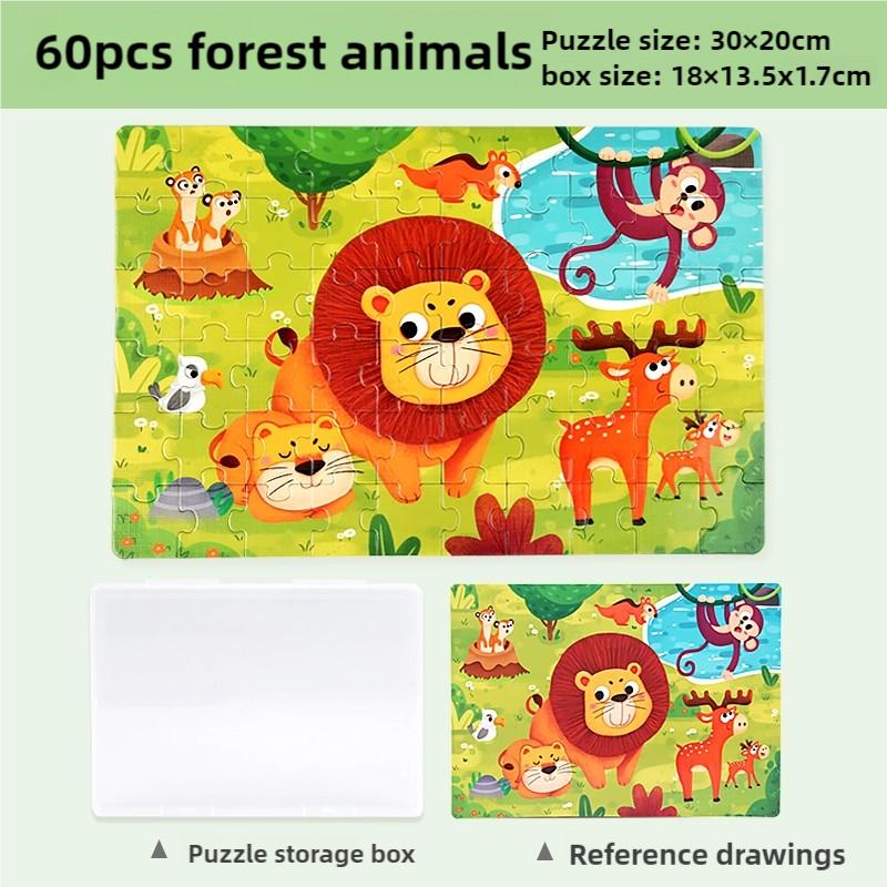 New Logic Thinking Intellectual Wooden Game Puzzle Jigsaw Animal Vehicle Cartoon Early Educational Toys For Kids Children Gifts