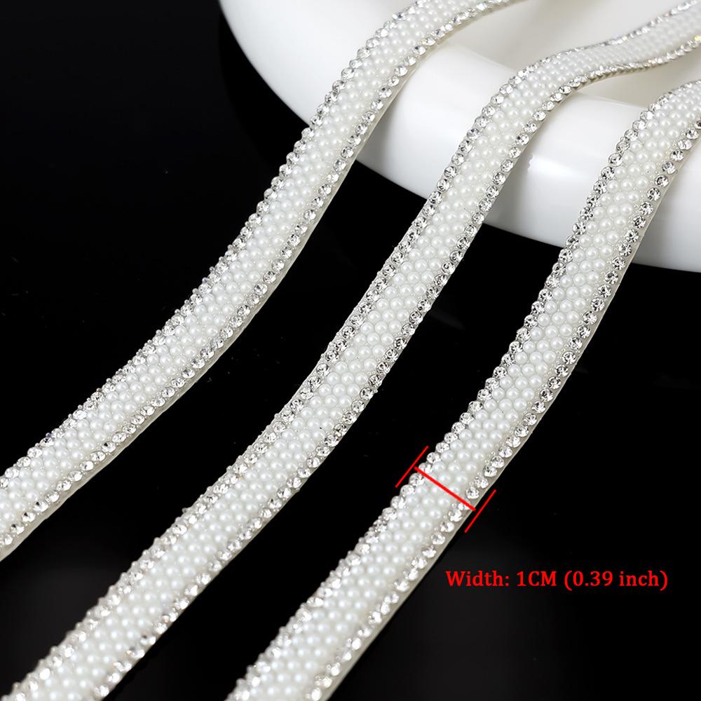 10Yard Rhinestone Ribbons Glitter Crystal Diamond DIY Crafts Self Adhesive Pearl Roll Wedding Party Festival Gift Decoration