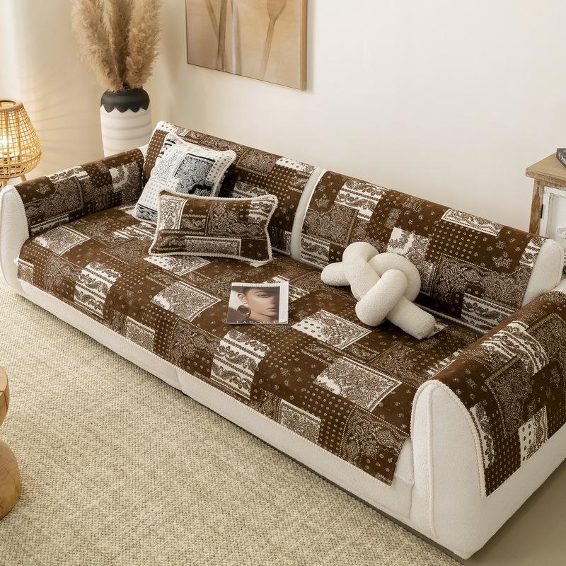 Leather Sofa Cushion Is Universal In All Seasons, Light Luxury And High-End Sense  New Spring And Summer Non-Slip Seat Cushion Cover Cover Cloth Towel