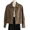 Women's Short Solid Color Leather Jacket - 2025 Spring/Autumn Collection
