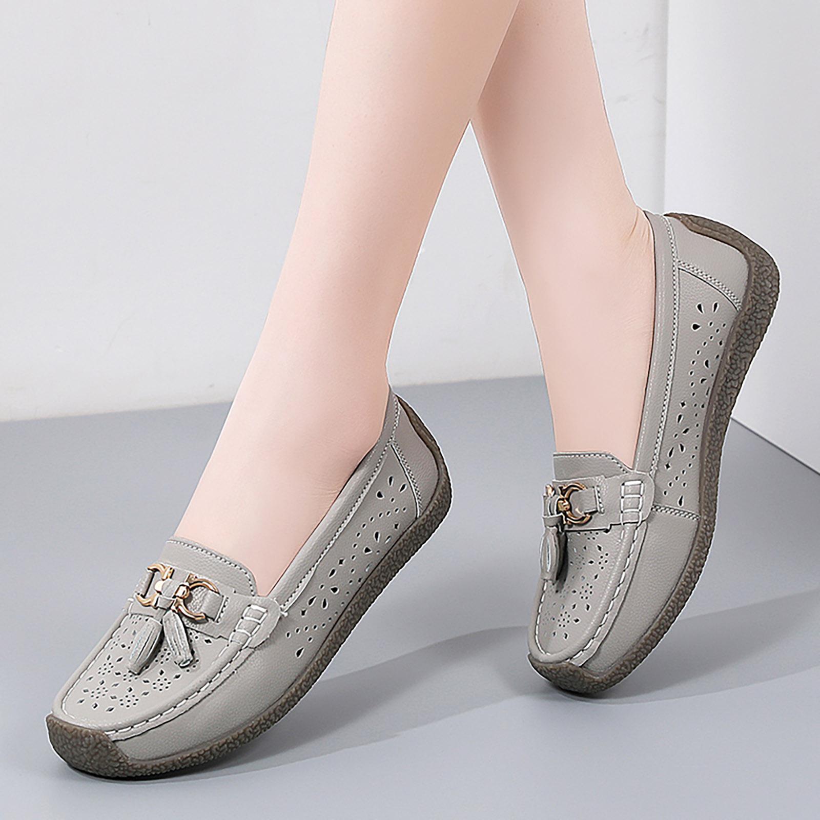 

Casual Shoes Women Wide All Season Loafers Openwork Women S Shoes Fashionable And Versatile Casual Shoes. Zapatos De Mujer 36 сірий