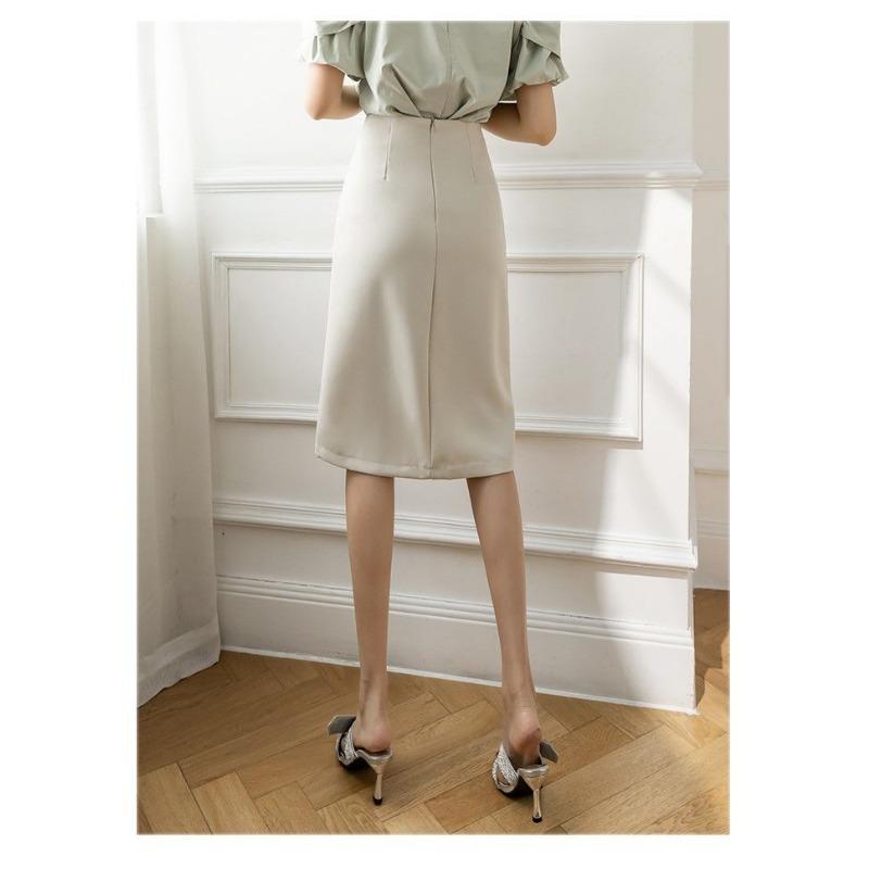 Fashionable Irregular Mid-length Skirt for Women in Spring New Temperament Sexy High Waist Hip-packing One-step Skirt