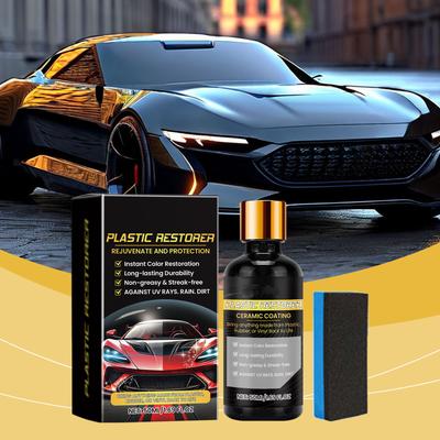 Revêtement Céramique Voiture Rénovateur Plastique Anti-rayures Améliorateur de Brillance Entretien Peinture Voiture Et Agent 50ML