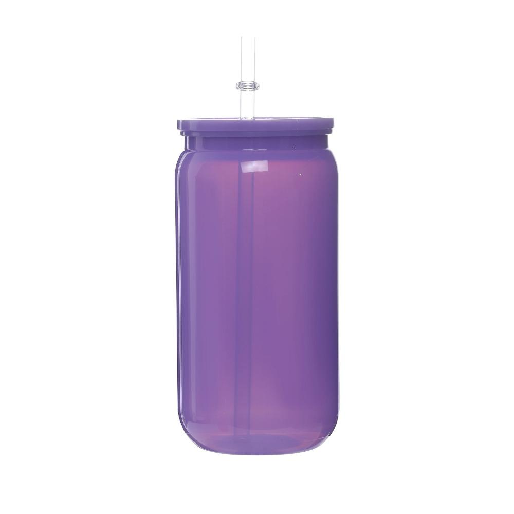 16oz Färgglada Plastmuggar Med Lock Och Sugrör Ersättningslock För Burkformade Iskaffemuggar Söt Tumlarkopp