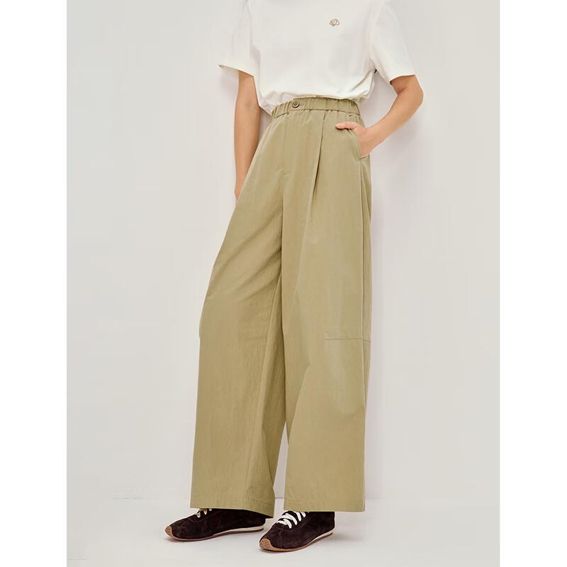 INMAN Women's Elastic Waist Wide-Leg Balloon Pants