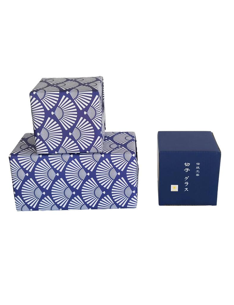 FONYUHUA Cut Glass Pair Chrysanthemum Pattern Rock Glasses Gift Set 240cc