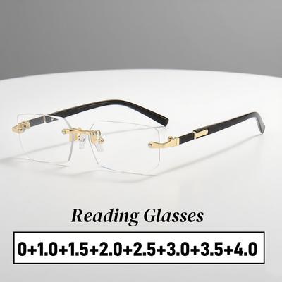 Herren Damen Neue Mode Lesebrillen Vintage Trendige Blaulichtfilter Brillen Randlos Weitsichtig Verschreibungspflichtige Brillen