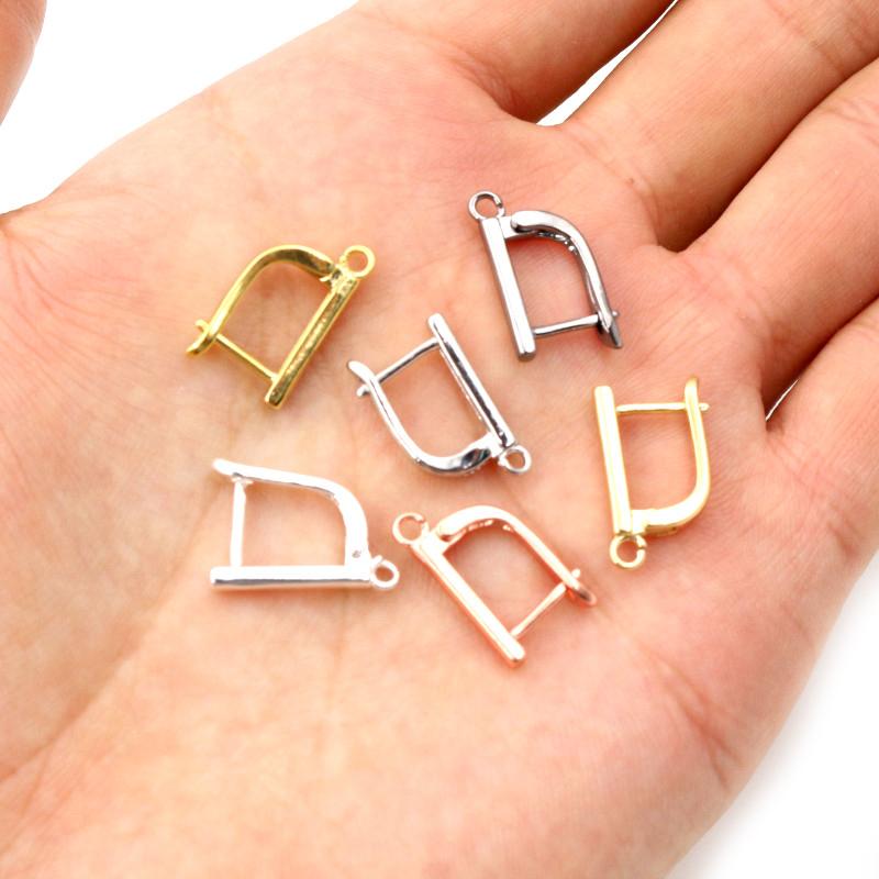 10pcs 17x10mm Gold Color French Earring Hooks Lever Back Open Loop Setting for DIY Earring Clips Clasp Jewelry Making Findings