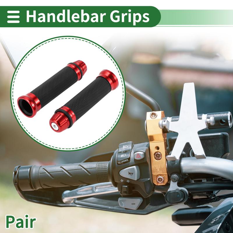 Motoforti Universal Motorcycle Hand Grips Cover Rubber Aluminum Alloy Handlebar Cover for Motorcycle Scooter Bicycle ATV 1pair