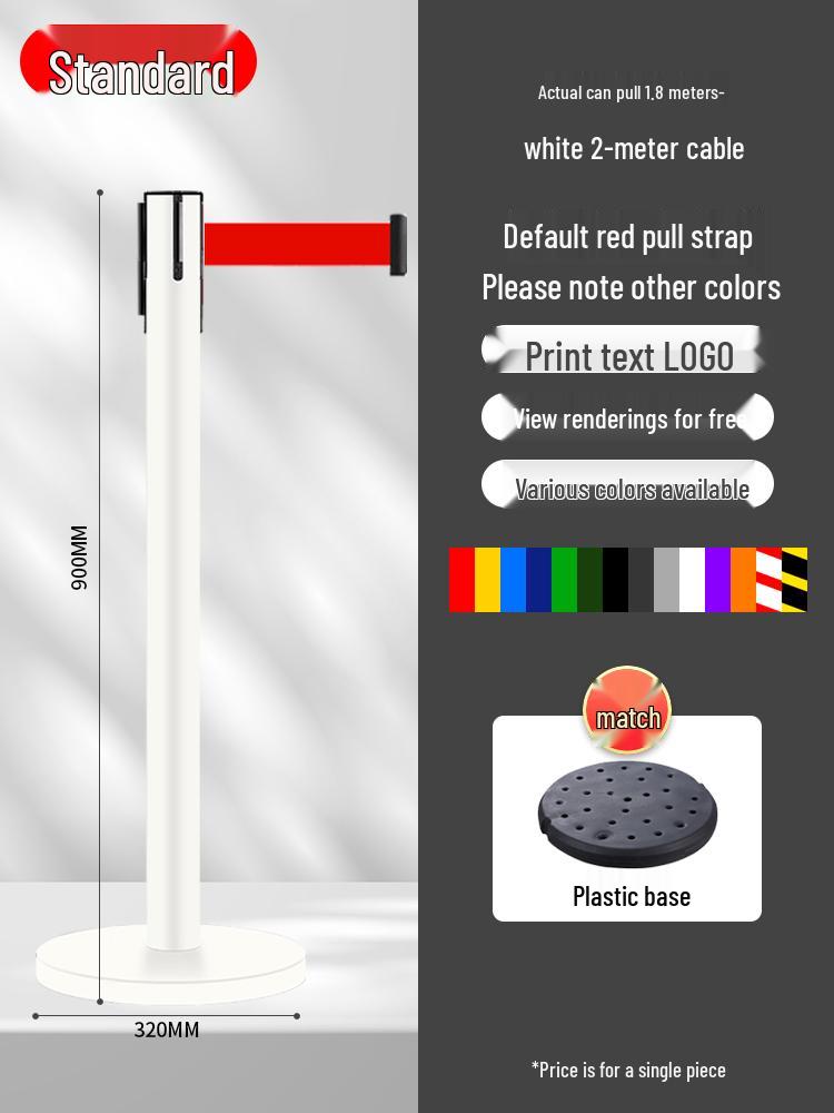 Retractable Queue Barrier Post with Belt