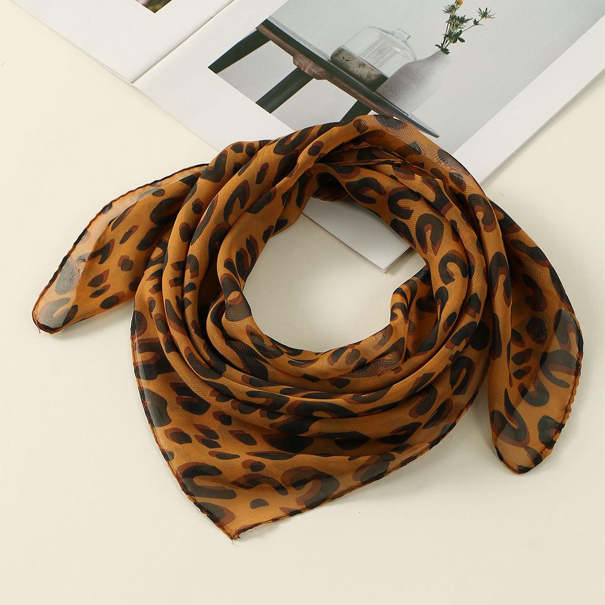 

Новая Мода Леопардовый Принт Шифон Квадратный Шарф Повязка на Голову Для Мусульманки Хиджаб Шали Тонкий Гладкий Головной Платок Исламский Тюрбан 63X63CM