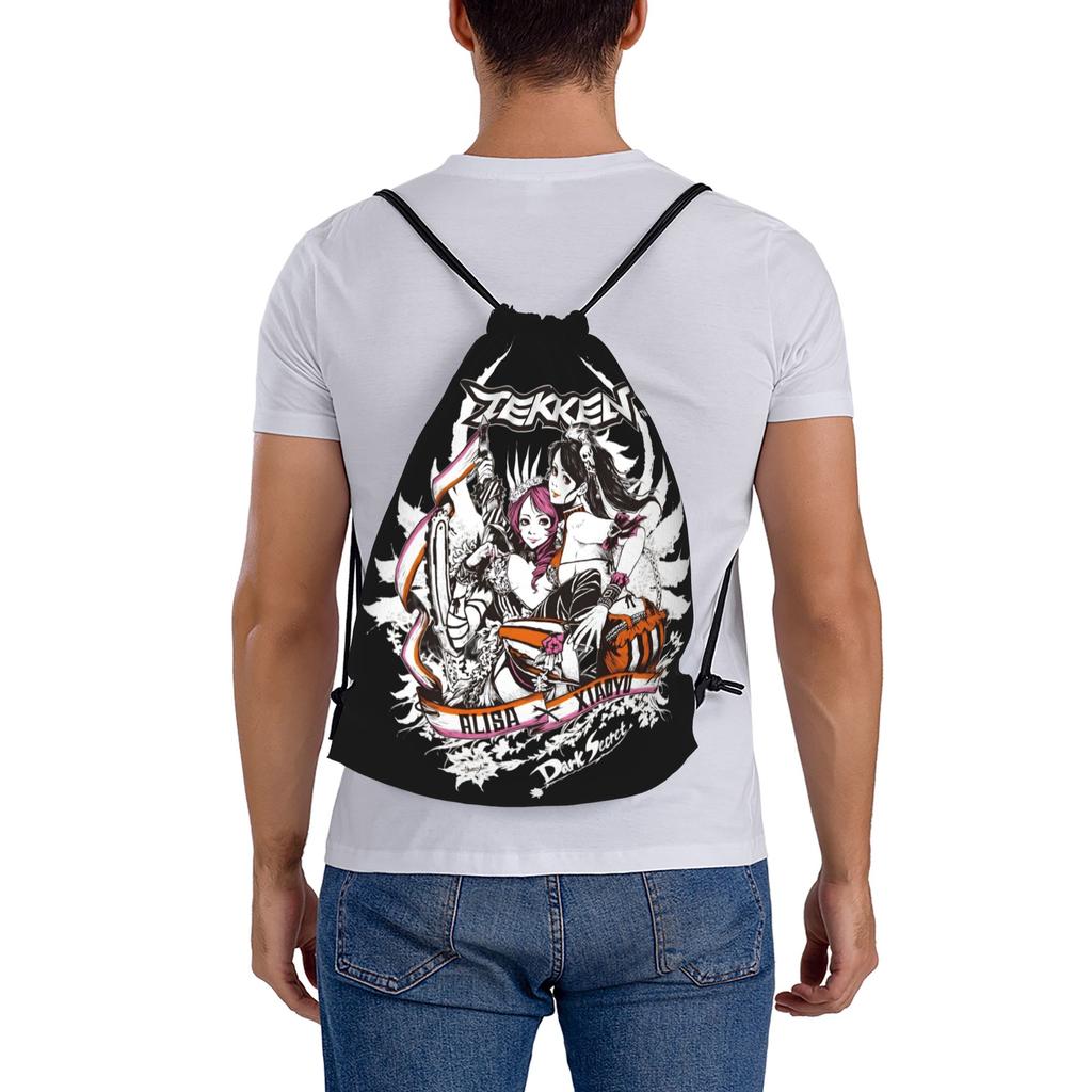 Custom T-Tekkenes Drawstring Bag Women Men Lightweight Beat 'em Up Sports Gym Storage Backpack