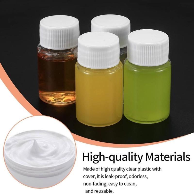 Set of 60 Plastic Bottles with Lids 15ml Capacity Transparent Dispenser Bottles Liquid Storage and Dispensing Bottle