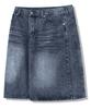 TRILLION Cat Brush Washed Bermuda Denim Shorts [Blue Grey]