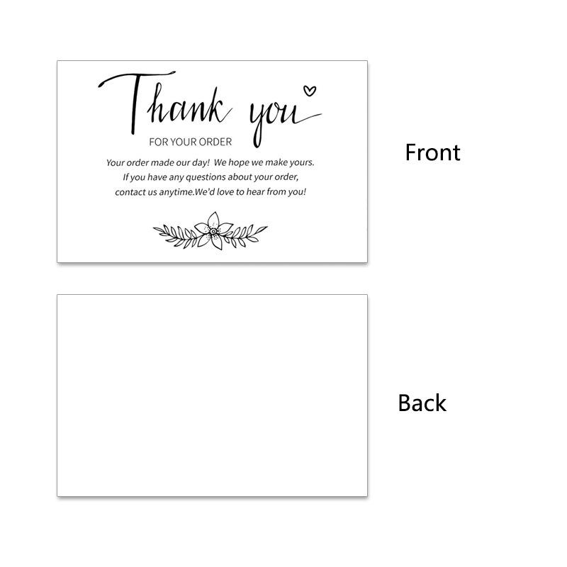 50pcs White Thank You For Your Order Cards Flower Pattern Handmade Package Inserts Small Business Online Retails Gifts