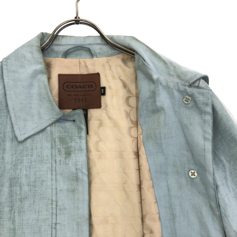 Coach Stainless Collar Coat S Light Blue Lined Women Used