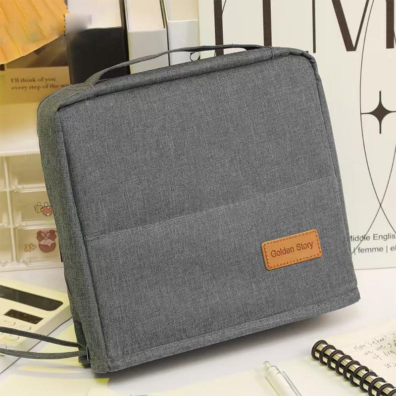 

Cosmetic Handbag Large Capacity Multi-Layer Standable Bag Makeup Brushes Storage Pouch Canvas Cloth Simple Bag For Travel серый